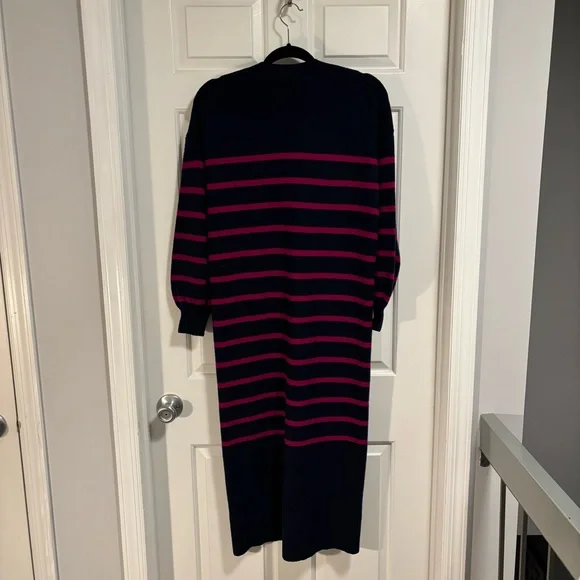 LOFT Striped Knit Midi Dress Cardigan - Picture 6 of 7